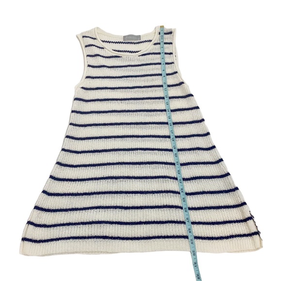 A Father’s Love White With Blue Stripes Sleeveless Knit Tunic Top, Size Large - Picture 5 of 7